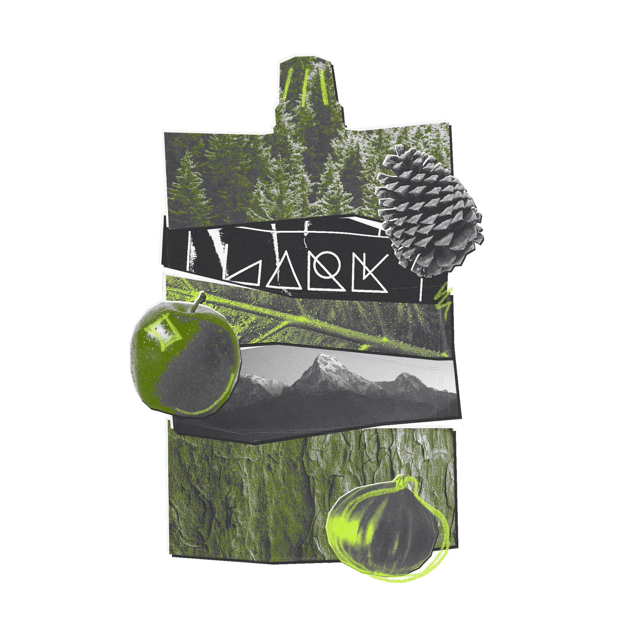 Multifunctional outdoor towel with nature-themed design on a white background