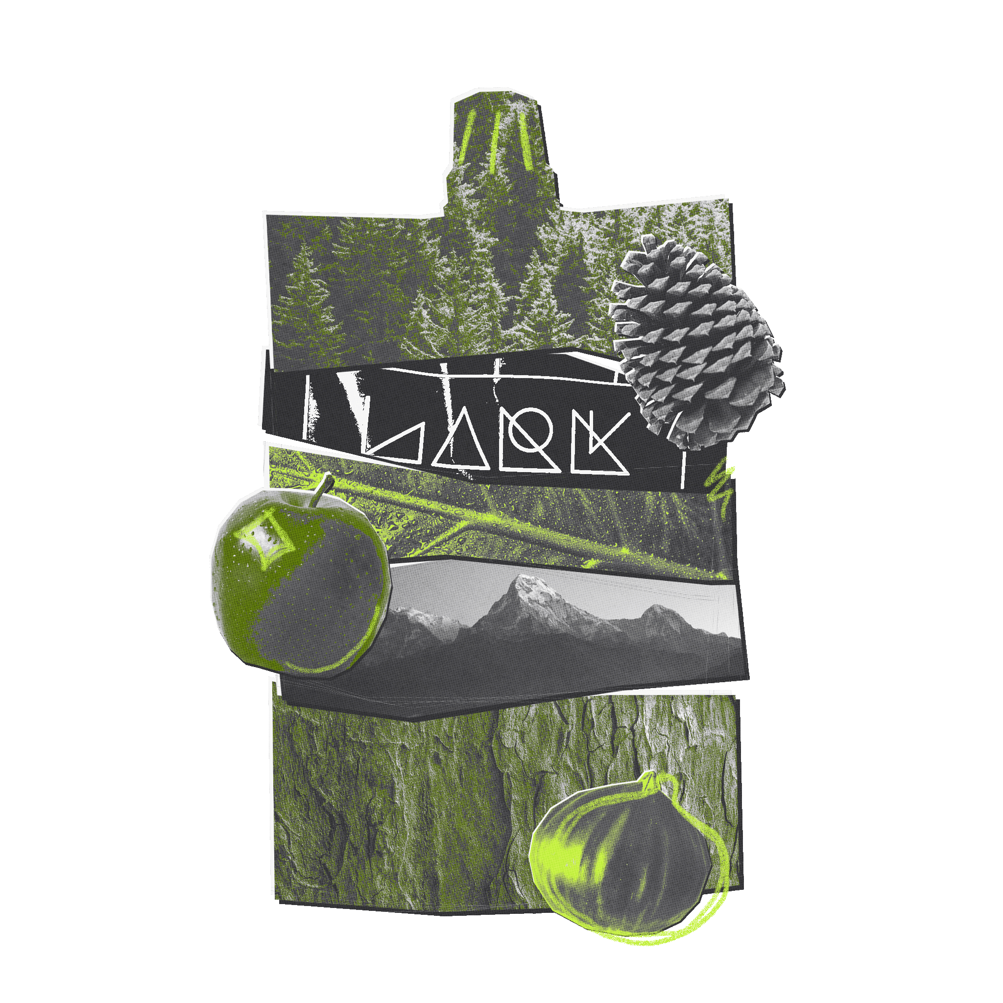 Multifunctional outdoor towel with nature-themed design on a white background