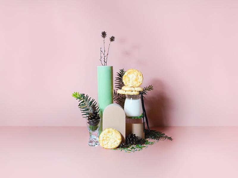 Sugar cookies + pine Needles with flowers